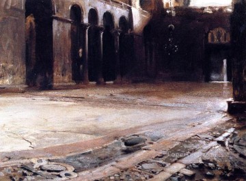  Singer Oil Painting - Pavement of St Marks John Singer Sargent